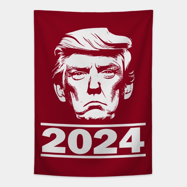 Donald Trump 2024 Mugshot Tapestry by Etopix