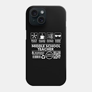 middle school teacher black Phone Case