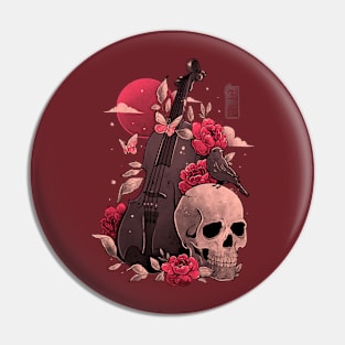 Death and Music - Cello Skull Evil Gift Pin