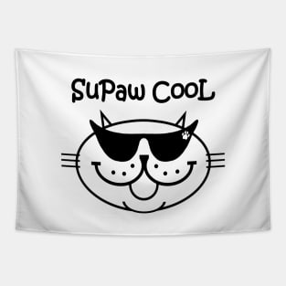 SuPaw CooL - black outline Tapestry