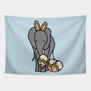 Funny Easter Bunny Ears on an Elephant Tapestry