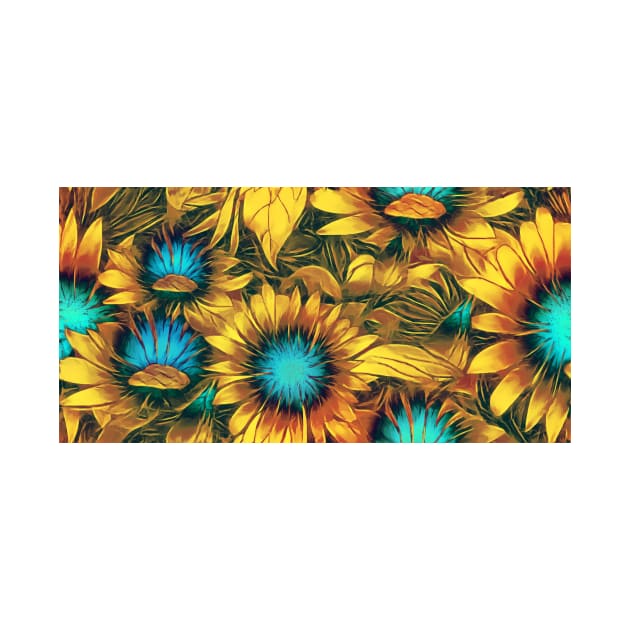 Yellow Sunflower Floral Pattern by FloralPatterns