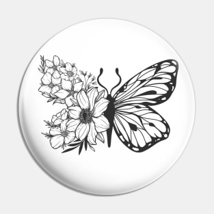 Floral Butterfly Pin