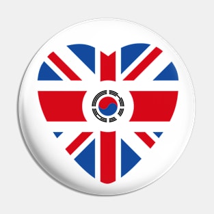British Korean Multinational Patriot Flag (Heart) Pin