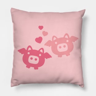 Flying Pigs in Love Pillow