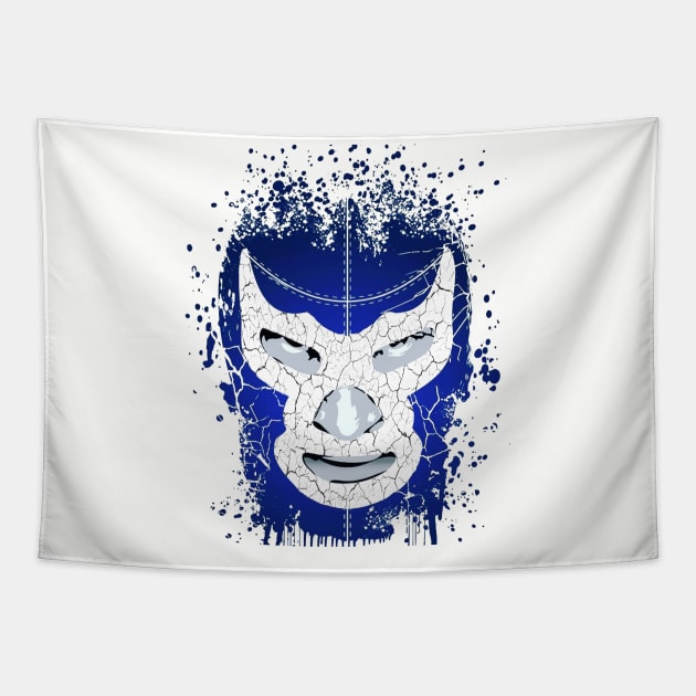 Feel-Ink Blue Demon Lucha Libre Mexican Wrestler Legend Tapestry by FeelInksense