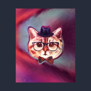 Hipster Space Cat T-Shirt