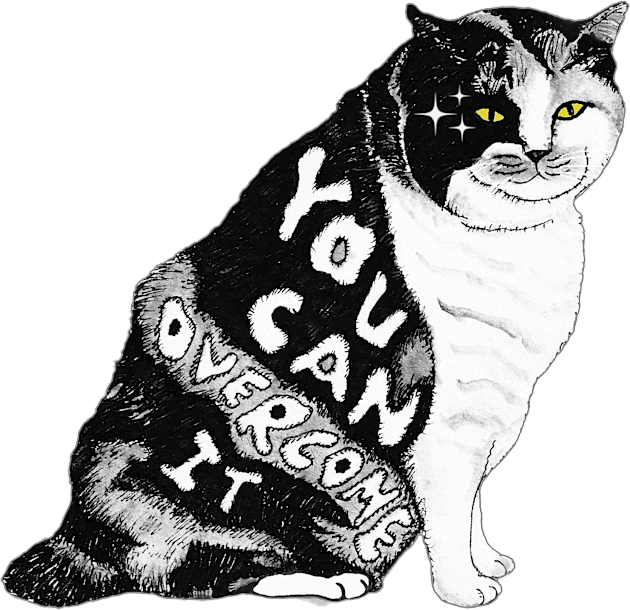 You Can Overcome It Cat Kids T-Shirt by bittergodart