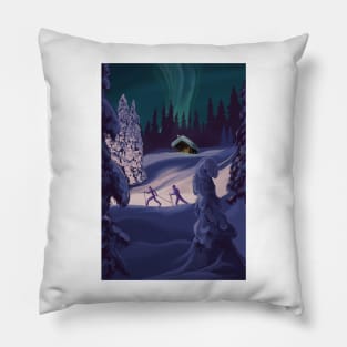 Nordic Northern Lights night ski Pillow