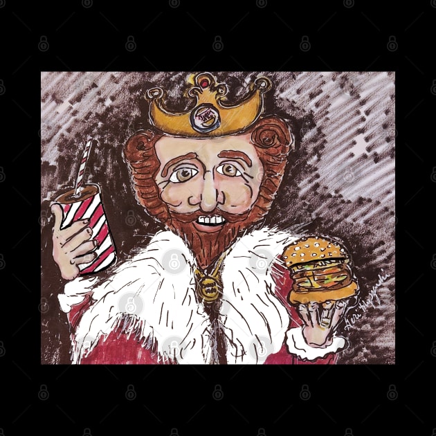 Burger King The King Mascot and a Whopper Meal by TheArtQueenOfMichigan 