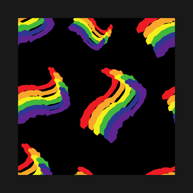 80s style seamless rainbow pride pattern on black background by Magic, Art, Patterns, Beauty!