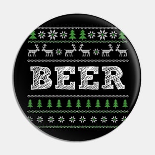 Christmas Ugly Sweater tshirt, Beer tshirt Christmas Gift Pin