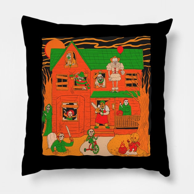 House of Horrors Pillow by chrisraimoart