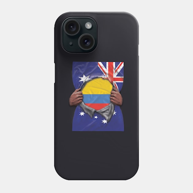 Colombia Flag Australian Flag Ripped - Gift for Colombian From Colombia Phone Case by Country Flags