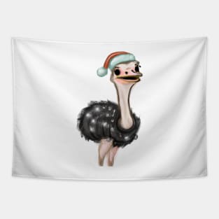 Cute Ostrich Drawing Tapestry