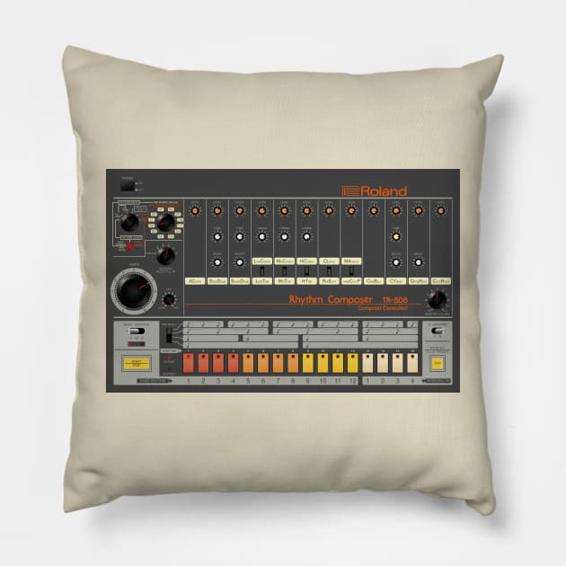 Roland TR-808 Rhythm Composer Pillow by RetroFitted