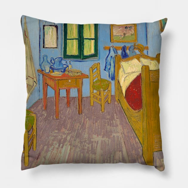 Van Gogh -The Bedroom - Digitally Remastered Pillow by RandomGoodness