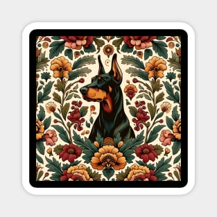Dobermann in floral design Magnet