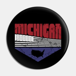 Retro Vintage Michigan USA Pin