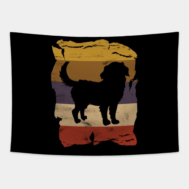 Bernese Mountain Dog Distressed Vintage Retro Silhouette Tapestry by DoggyStyles