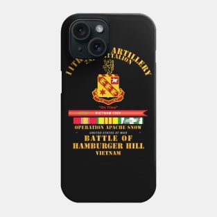 Hamburger Hill - C Btry - 2nd Bn 11th Artillery w VN SVC w PUC  VN Streamer 1969 Phone Case