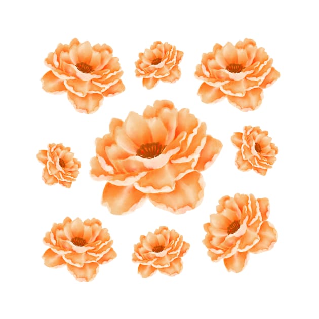 Orange Rose Decor by merchonly4you