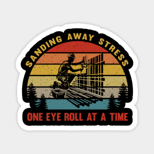 Retro Vintage Sunset Funny Drywall Installer Nostalgia Humor Magnet