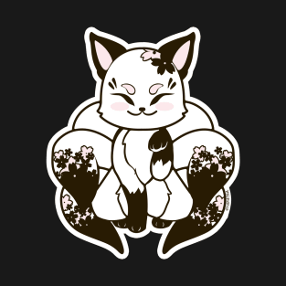 White & Black Kitsune T-Shirt