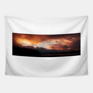 Vivid storm sunset sky scape Tapestry