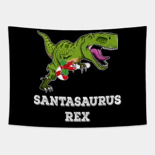 Men_s T Rex Holiday Kid Candy Cane Tapestry