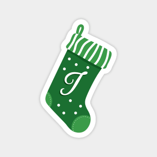 Christmas Stocking with Letter I Magnet