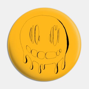 Smiley face melting (black line) Pin