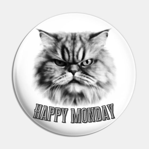 Happy Monday Cat Pin by Yelda