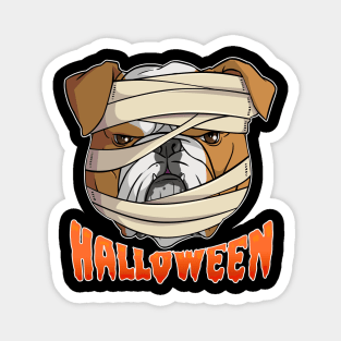 English Bulldog Mummy Happy Halloween Magnet