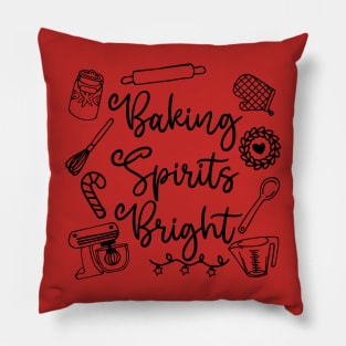 Baking Spirits Bright (black) Pillow