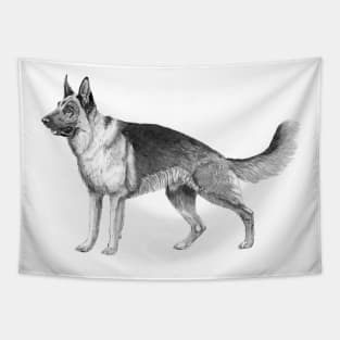 German shepherd ink Tapestry