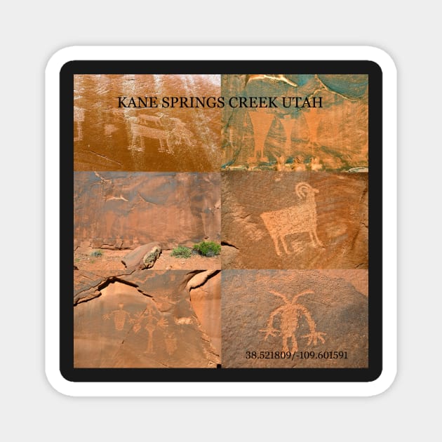 Kane Springs Creek Utah rock art site Magnet by dltphoto