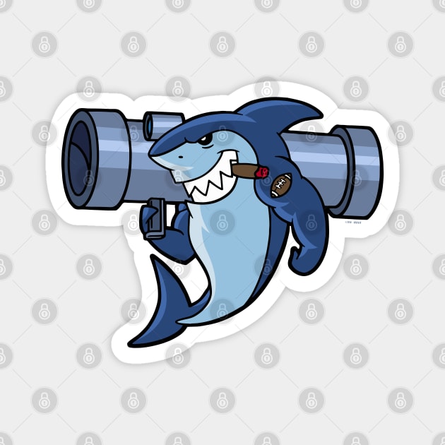 Bazooka Sharks (Clean) Magnet by Roufxis