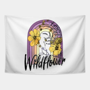 Wild Flower Floral Rainbow Tapestry