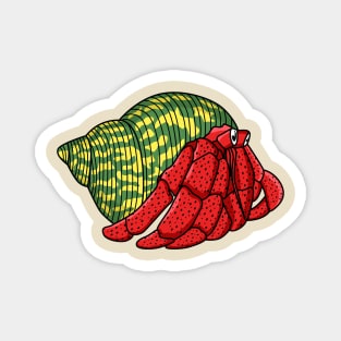 Cute hermit crab cartoon illustration Magnet