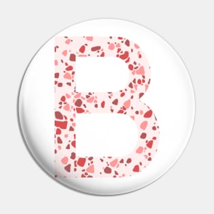 Pink Terrazzo Initial B Pin