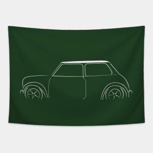 Original Austin Cooper Mini - profile stencil, white Tapestry