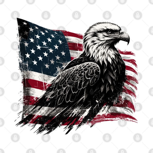 USA Flag with Bald Eagle by Vehicles-Art