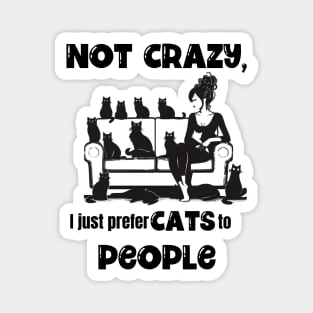 Not Crazy, I just prefer Cats to People Magnet