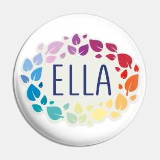 Ella name with colorful leaves Pin