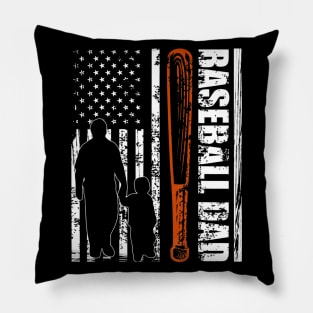 BASEBALL DAD US FLAG Pillow