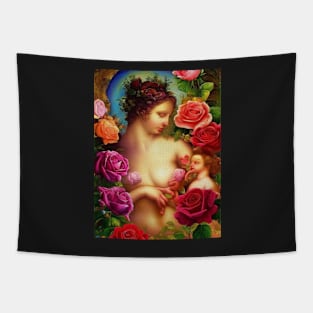 Lady Rose with child art design. Tapestry