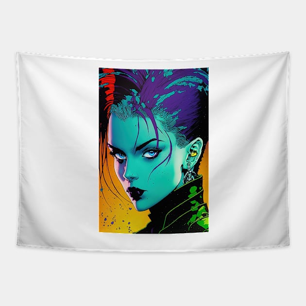 Goth girl pop art Tapestry by obstinator