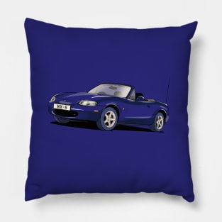 Mazda MX-5 Roadster in dark blue. Pillow