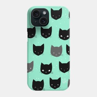 kitty - teal Phone Case